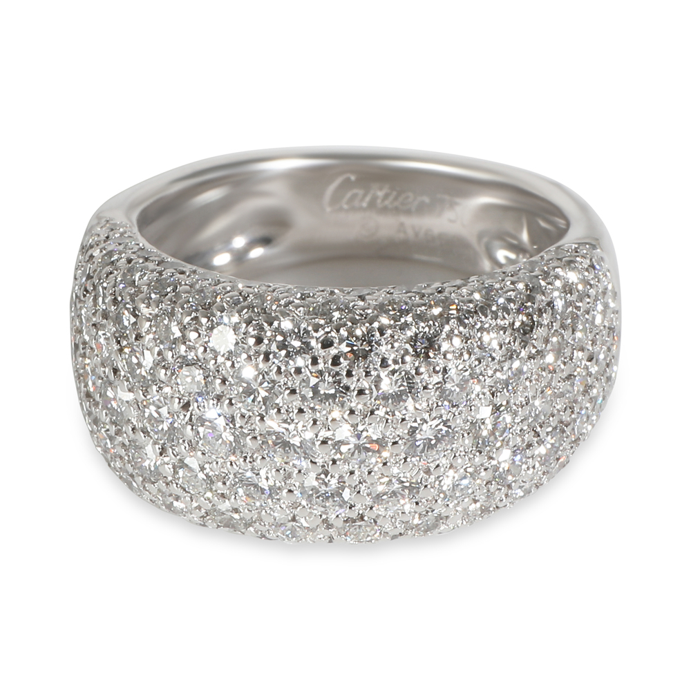 Cartier Vintage Diamond Ring in 18k White Gold 3.5 CTW